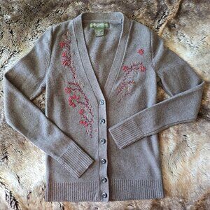 Eddie Bauer Women's Button Down Embellished Cardigan
